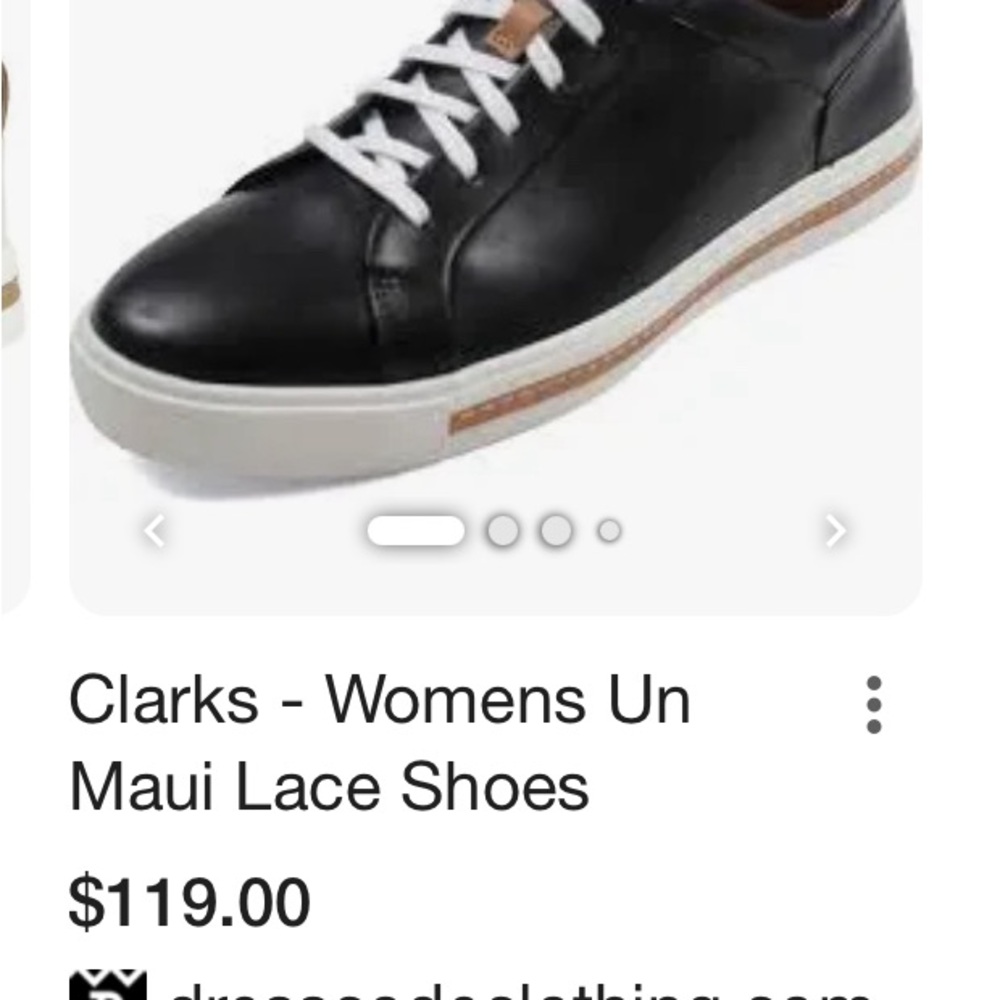 Gently used Clarks lace-up Un Maui women’s sneakers - black white and tan 7.5 - Picture 7 of 9